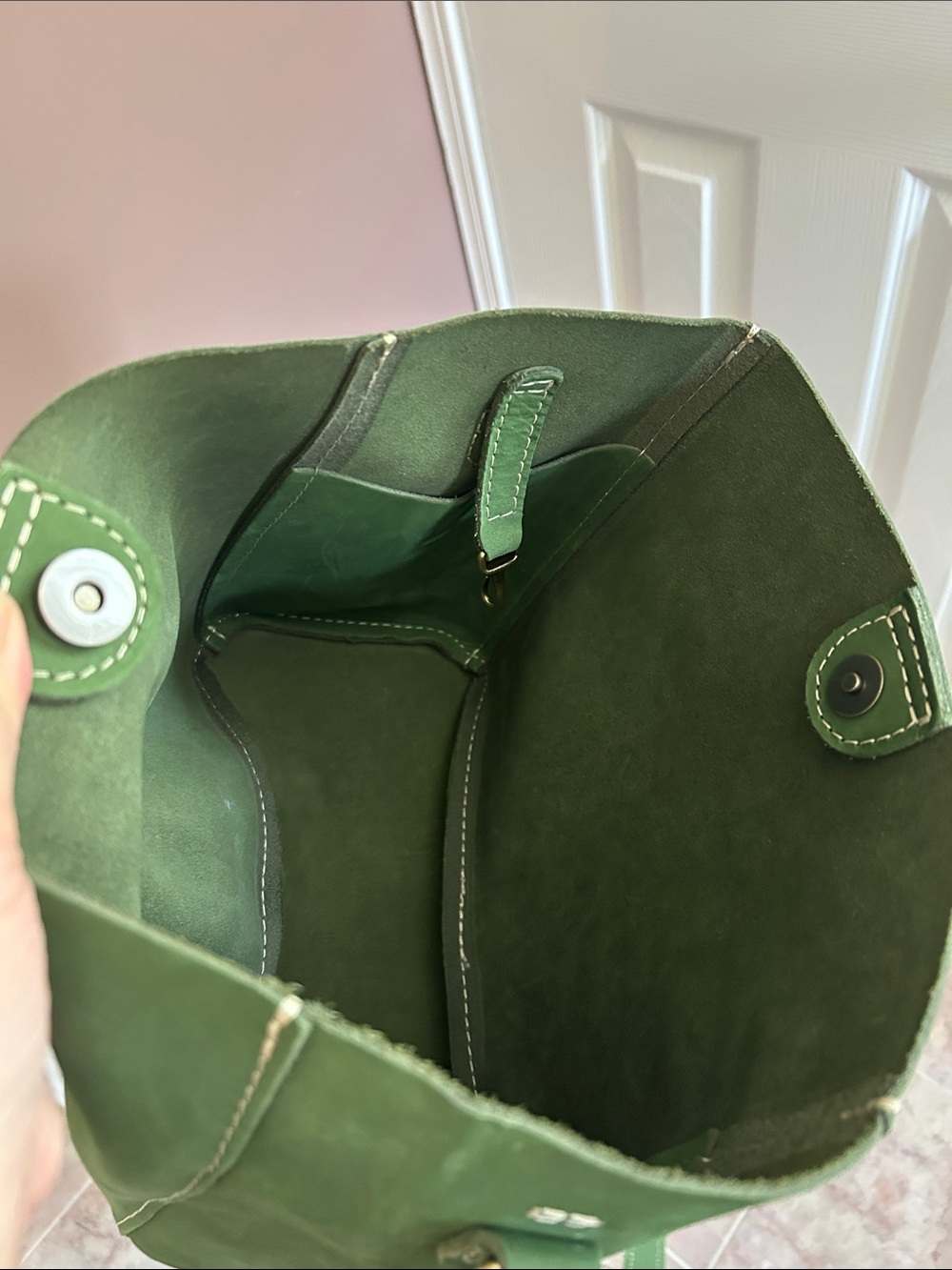 Portland Leather Goods Butterfly Bucket Bag Succulent Green - Picture 13 of 13